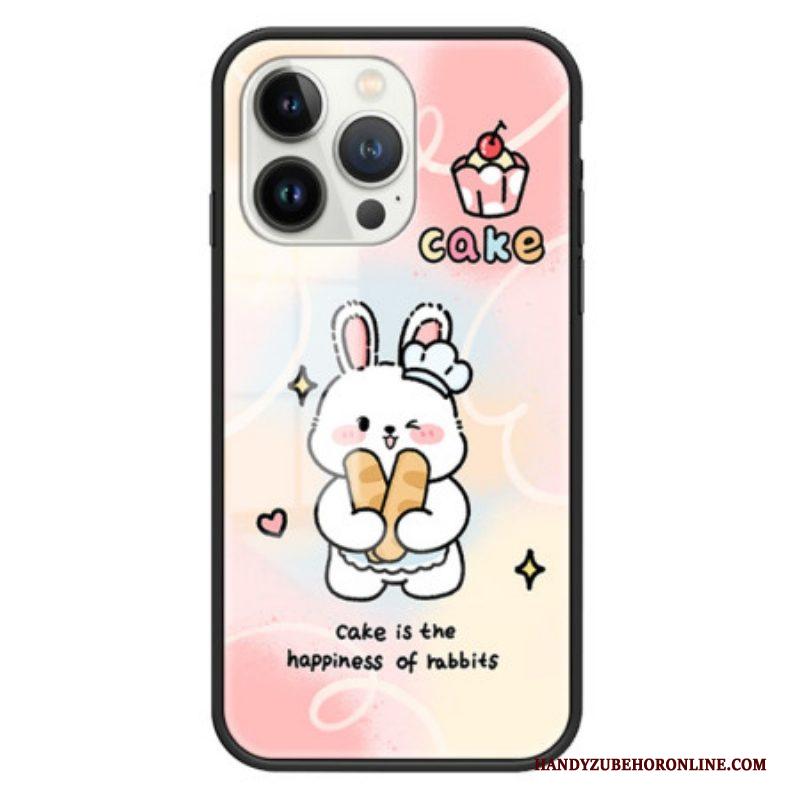 Hoesje voor iPhone 15 Pro Happy Rabbit Gehard Glas