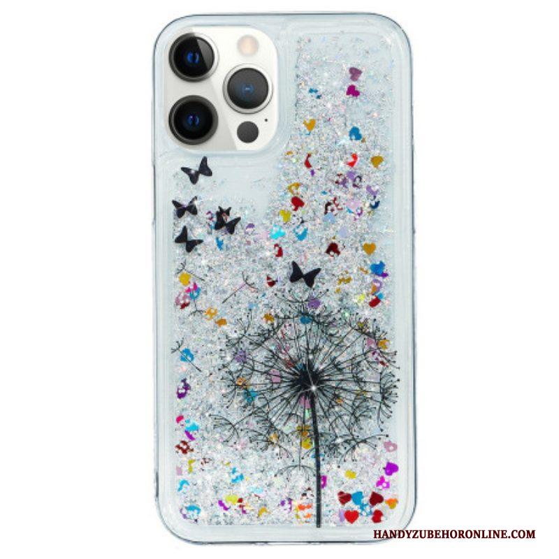 Hoesje voor iPhone 15 Pro Max Paardebloemglitter