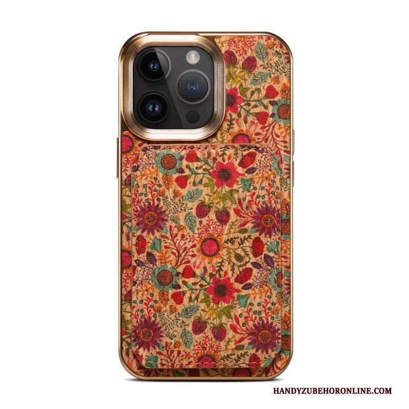 Hoesje voor iPhone 15 Pro Max Vintage Houder Kaarthouder