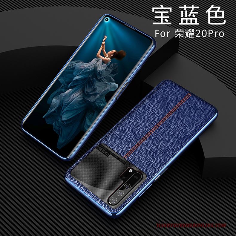 Honor 20 Pro High End Siliconen Bescherming Anti-fall Nieuw Hoesje Echt Leer