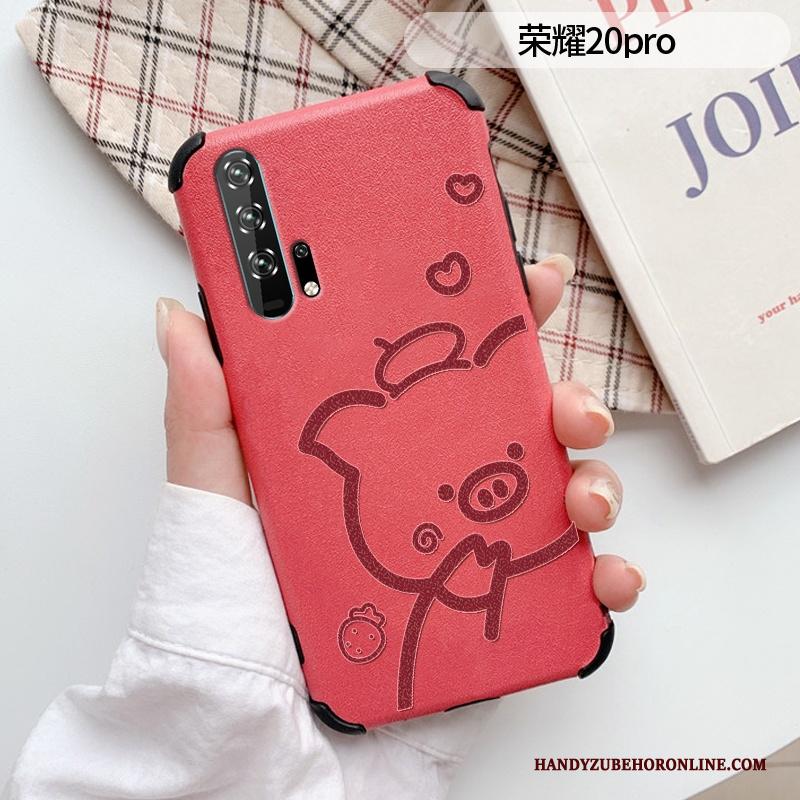 Honor 20 Pro Hoesje Leren Etui Bescherming Patroon Anti-fall Spotprent Zacht Zijde