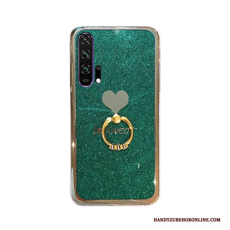 Honor 20 Pro Roze Plating Groen Ring Zacht Hoes Hoesje Telefoon