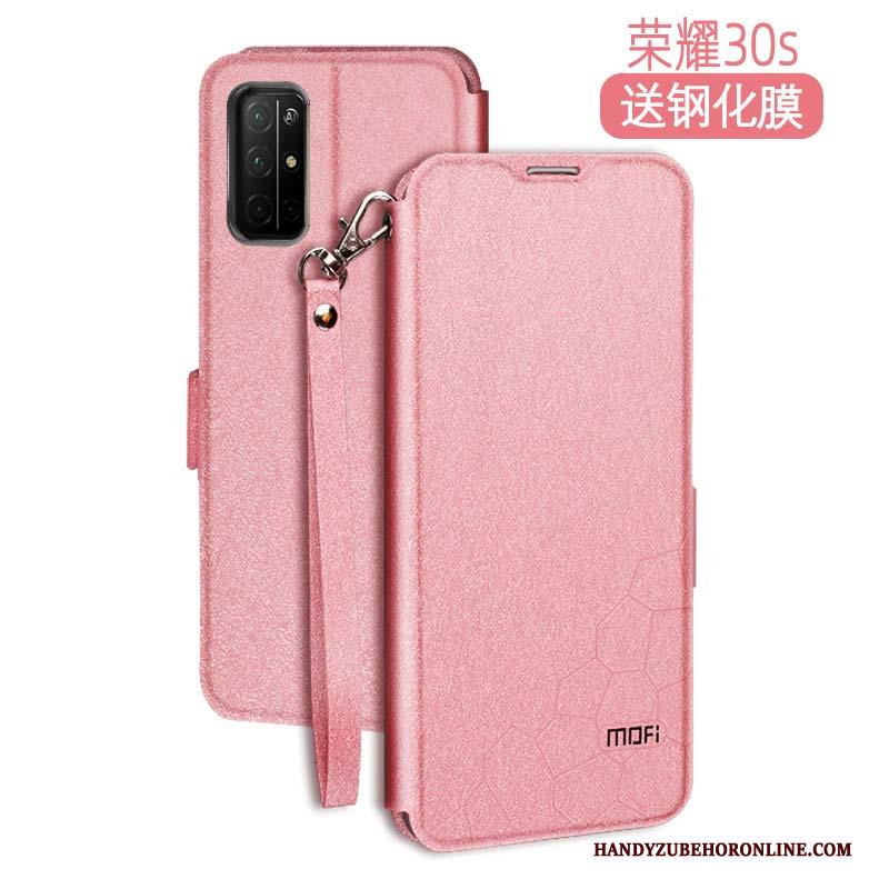 Honor 30s Hoesje Nieuw Anti-fall Leren Etui Roze All Inclusive Siliconen Hoes