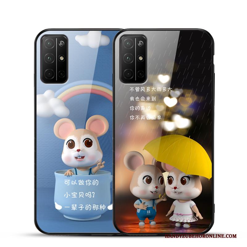 Honor 30s Hoesje Siliconen Scheppend Lovers Bescherming Zwart Glas Trend