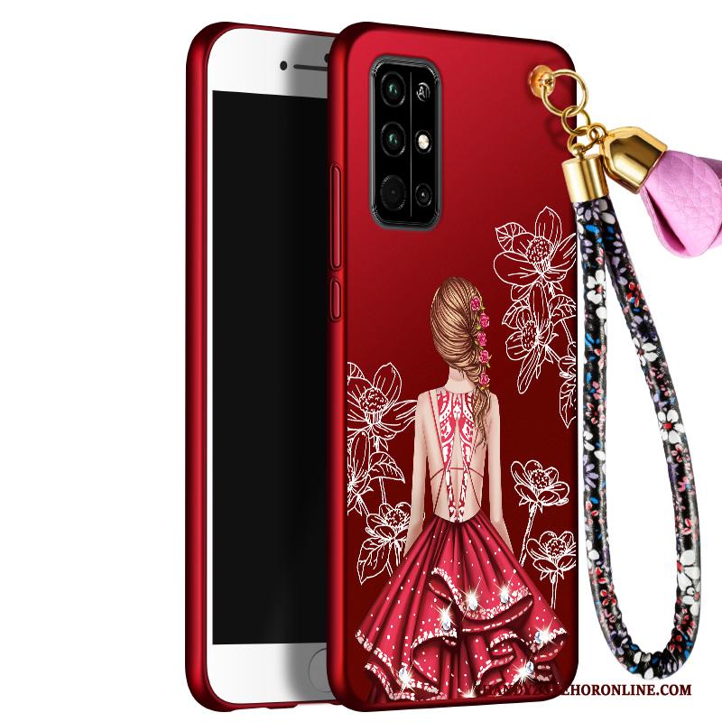 Honor 30s Trend Siliconen Hoesje Telefoon Anti-fall Rood Scheppend Mobiele Telefoon