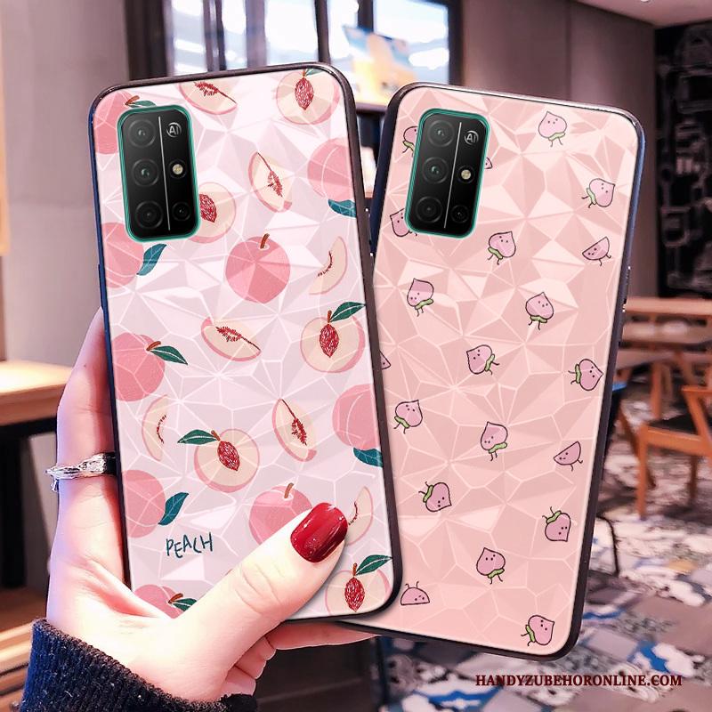 Honor 30s Vers Zacht Anti-fall Roze Ruit Hoesje Telefoon Mini