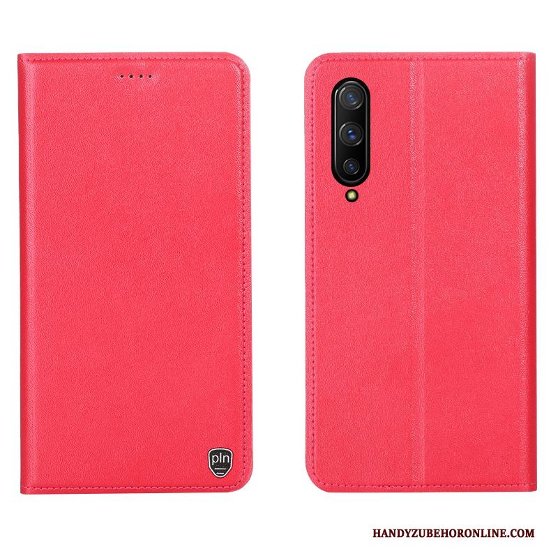 Honor 9x Pro Leren Etui Bescherming Hoes Anti-fall Patroon Hoesje Telefoon Rood