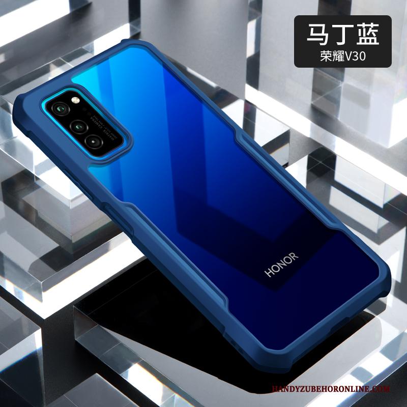 Honor View30 Bescherming Trendy Merk Hoesje Telefoon Gasbag Glas Blauw Dun