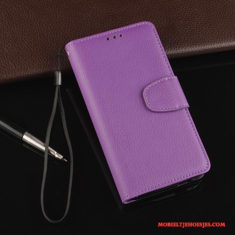 Htc One M7 Anti-fall Purper Hoesje Telefoon All Inclusive Leren Etui Folio Zacht