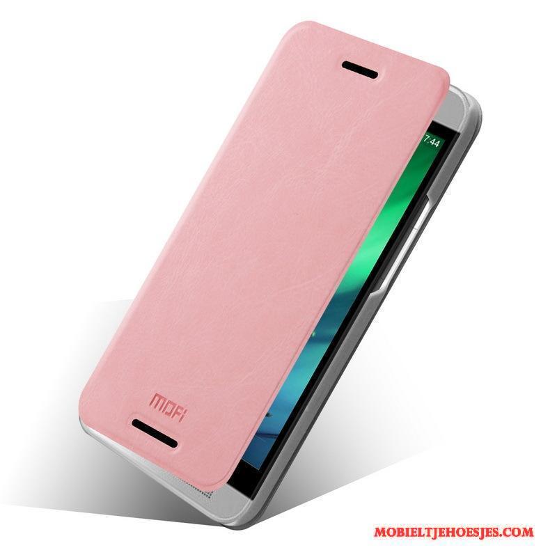 Htc One M8 Bescherming Mobiele Telefoon Hoes Hoesje Telefoon Mode Leren Etui Roze