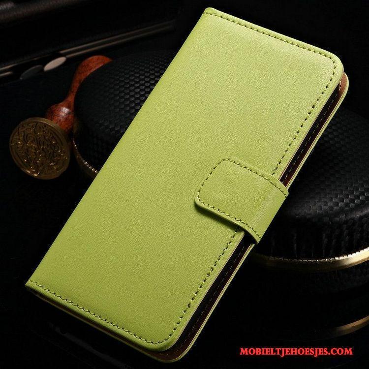 Htc One M8 Hoes Leren Etui Groen Bescherming Hoesje Telefoon