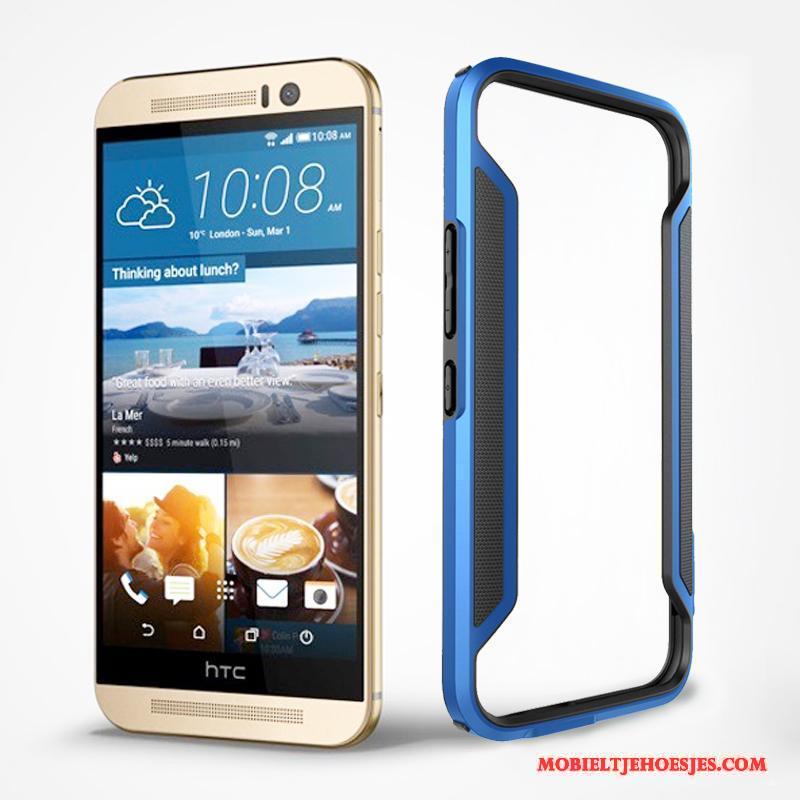 Htc One M9 Mobiele Telefoon Goud Hoesje Telefoon Omlijsting Bescherming Blauw