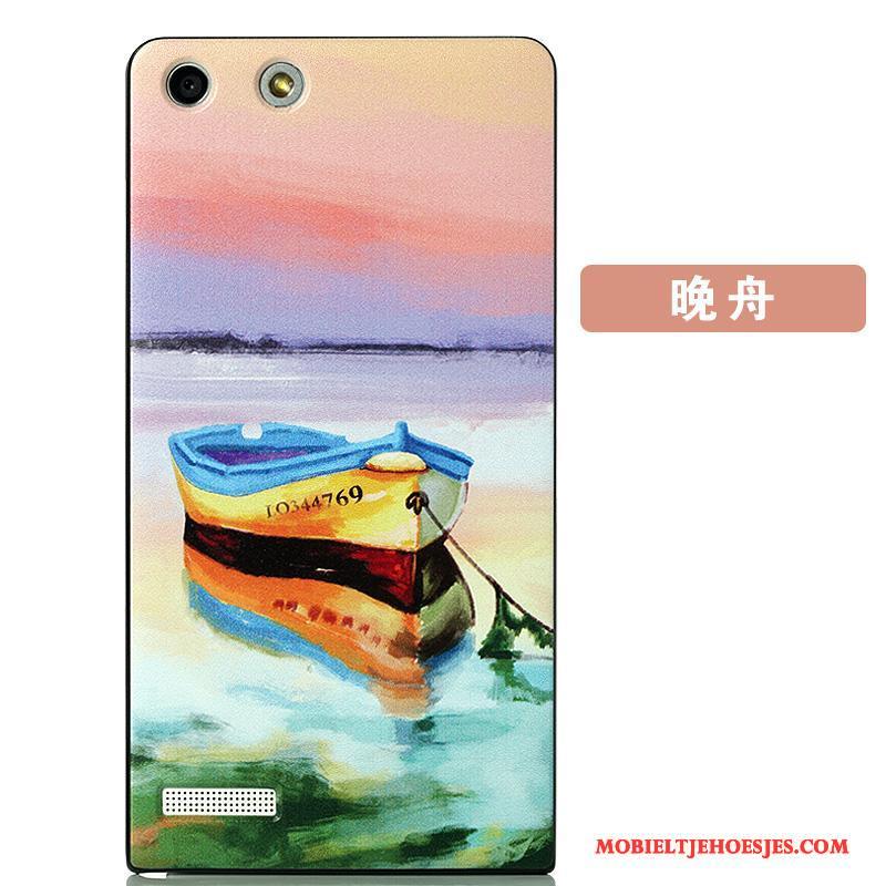 Huawei Ascend G6 Hoesje Schrobben Bescherming Dun Spotprent Kleur Achterklep Hard