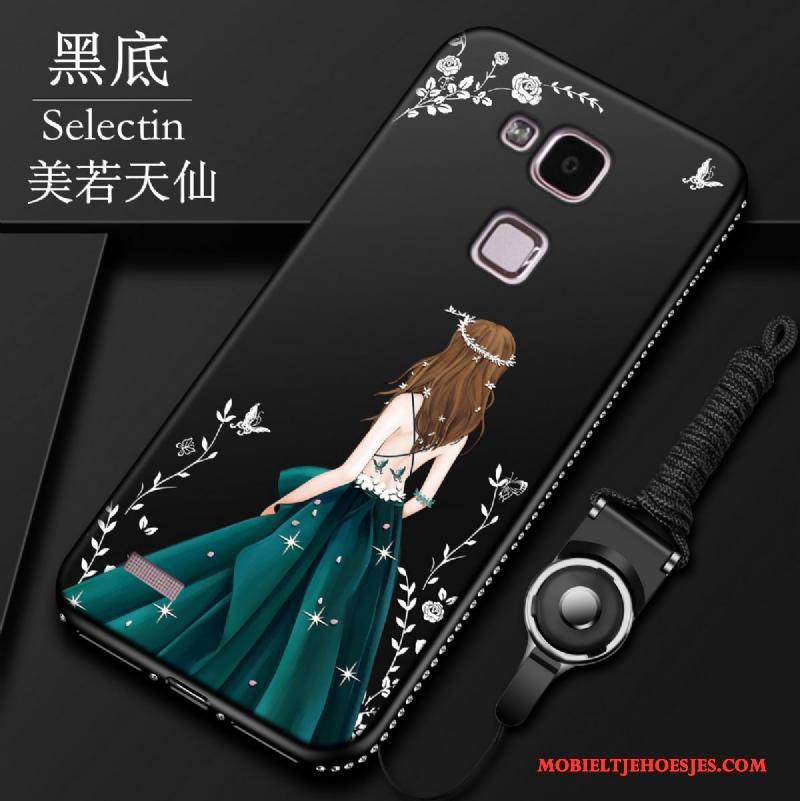 Huawei Ascend Mate 7 All Inclusive Hoesje Telefoon Anti-fall Siliconen Schrobben Zwart