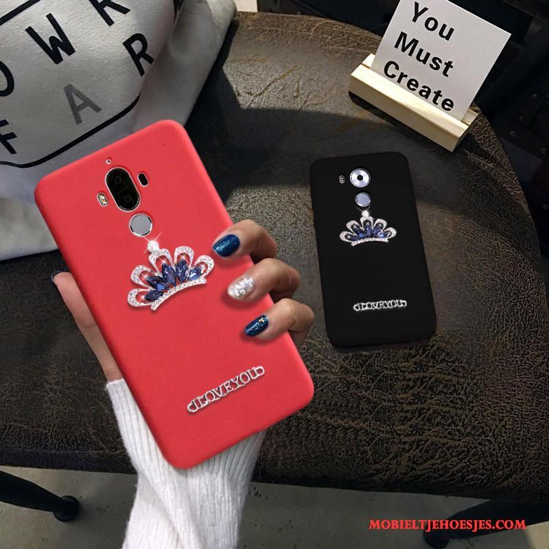 Huawei Ascend Mate 7 Zacht Hart Hoes Hoesje Telefoon Met Strass Rood Siliconen