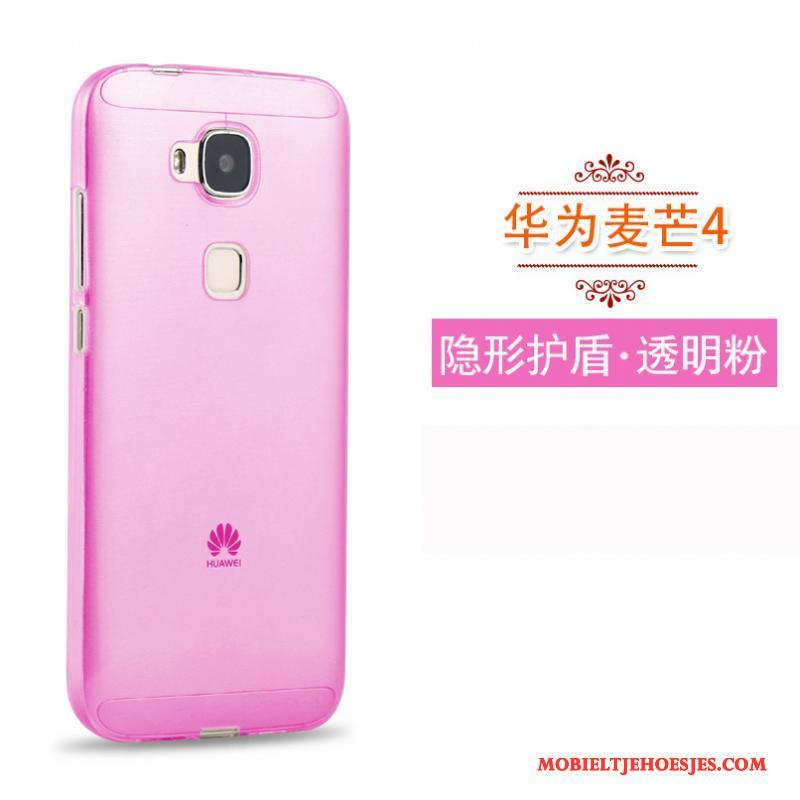 Huawei G7 Plus Dun Bescherming Zacht Hoge Doorzichtig Roze Hoesje Telefoon