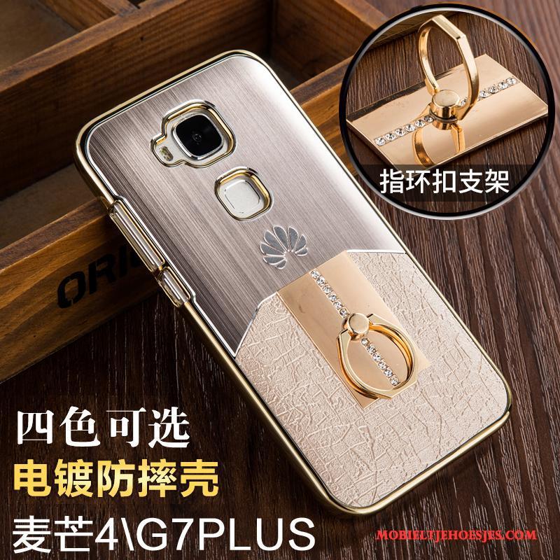 Huawei G7 Plus Hoes Hoesje Telefoon Bescherming Grijs Mobiele Telefoon Metaal Plating