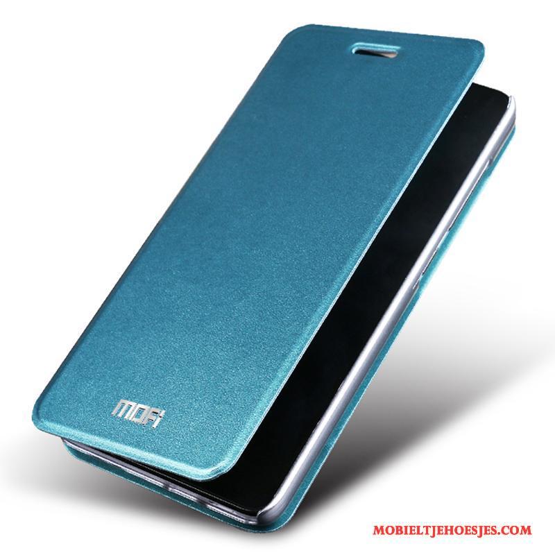 Huawei G7 Plus Hoesje Hoes Folio Leren Etui Anti-fall Zacht Blauw Siliconen