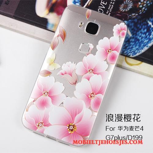 Huawei G7 Plus Hoesje Mobiele Telefoon Zacht Bescherming Roze Hoes Siliconen Reliëf