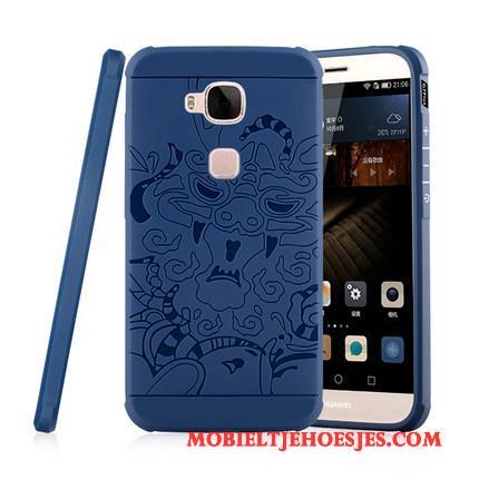 Huawei G7 Plus Hoesje Telefoon Bescherming Blauw All Inclusive Anti-fall Zacht Schrobben