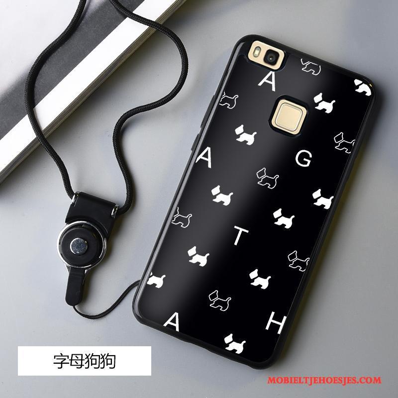 Huawei G9 Lite Hoesje Hoes Zacht Spotprent Zwart Persoonlijk Siliconen Jeugd