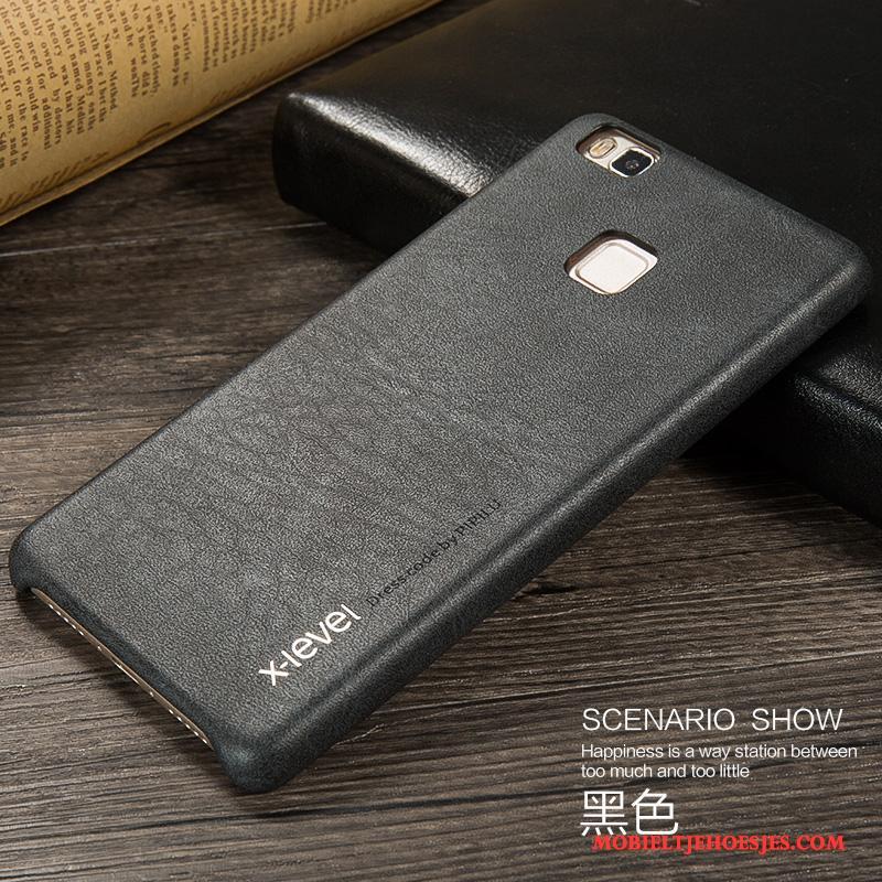 Huawei G9 Lite Jeugd Leren Etui Hoesje Telefoon Bescherming Zwart Anti-fall Dun