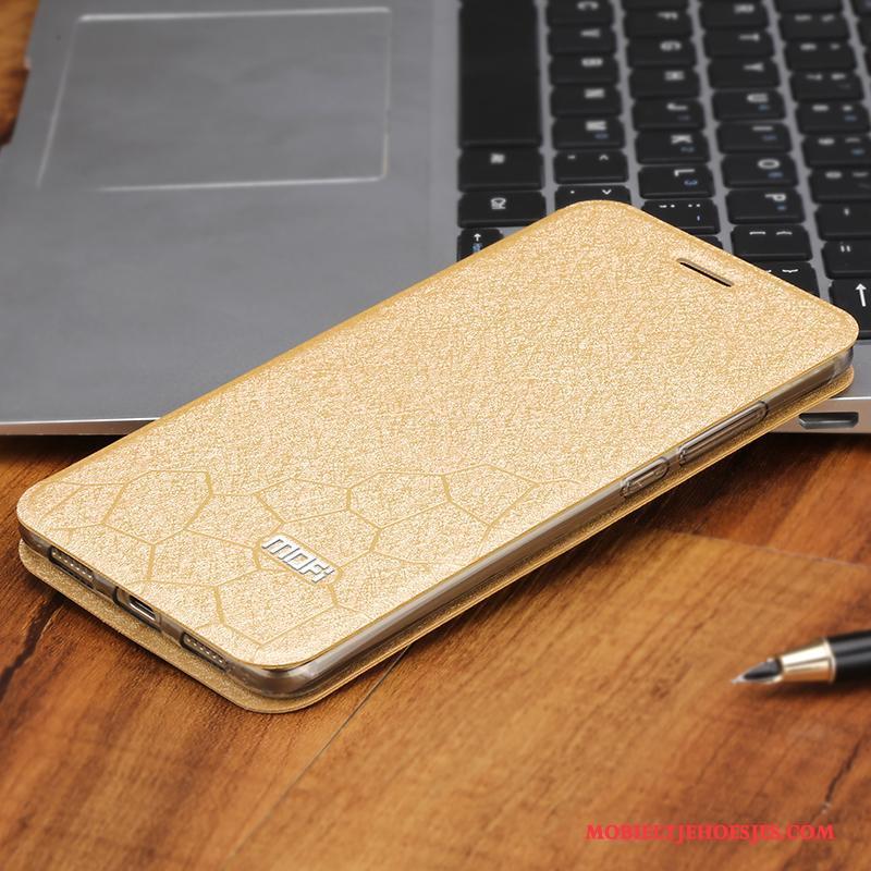Huawei G9 Plus Goud Bescherming All Inclusive Hoesje Telefoon Leren Etui Anti-fall Siliconen