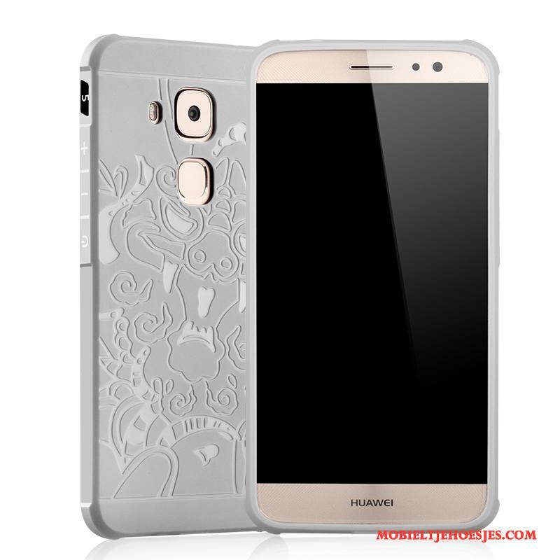 Huawei G9 Plus Grijs Hoesje Telefoon Pu Bescherming Zacht Siliconen