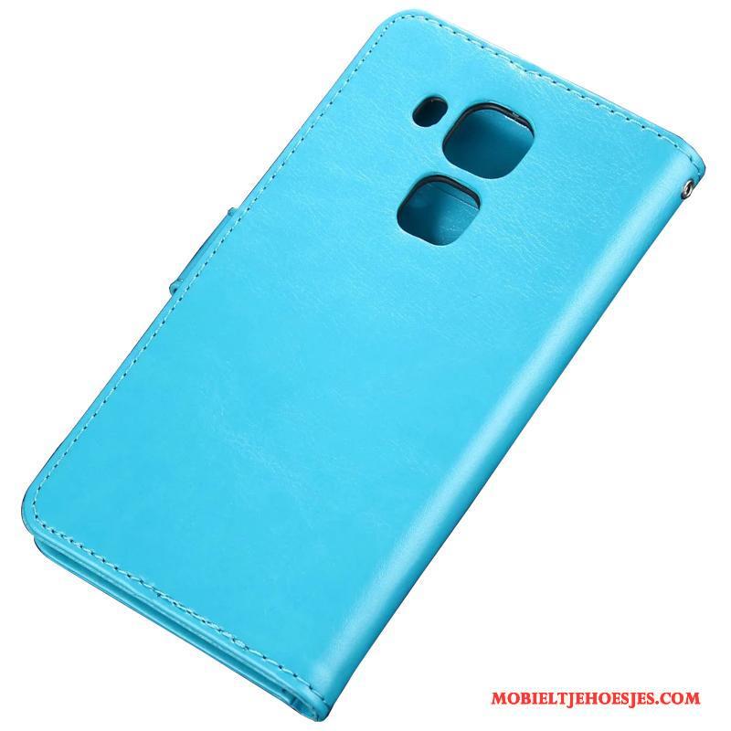 Huawei G9 Plus Mobiele Telefoon Lichtblauw Anti-fall Folio Hoesje Telefoon All Inclusive Leren Etui
