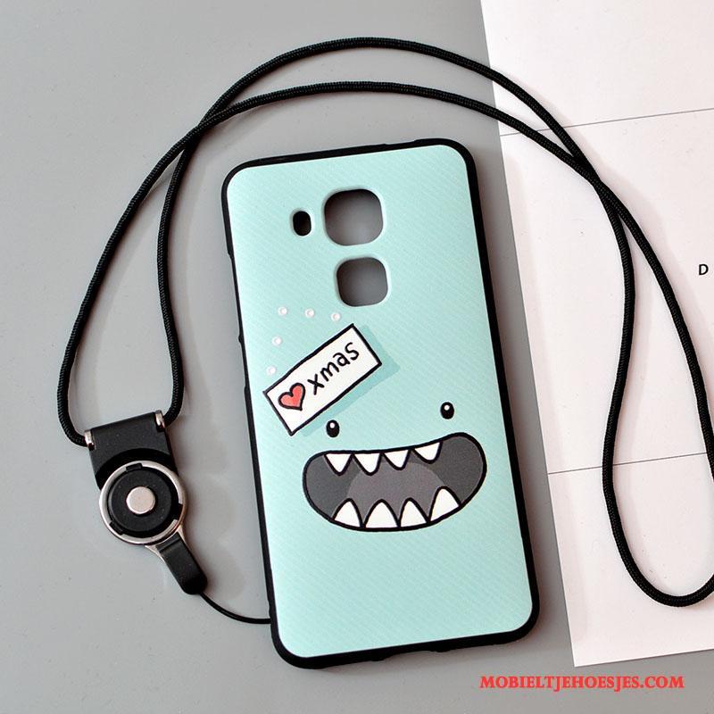 Huawei G9 Plus Siliconen Hoesje Hanger Mobiele Telefoon Lichtblauw Trend Spotprent