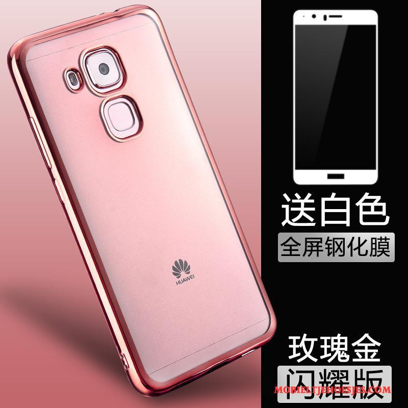 Huawei G9 Plus Zacht Doorzichtig All Inclusive Hoes Roze Hoesje Telefoon Anti-fall