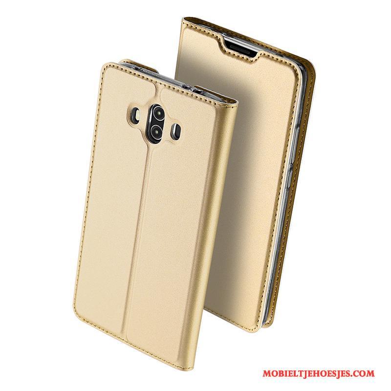 Huawei Mate 10 Bescherming Hoesje Telefoon Siliconen Clamshell Anti-fall Hemming Goud