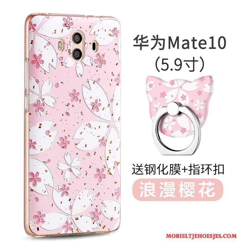 Huawei Mate 10 Hoes Scheppend Anti-fall Siliconen Persoonlijk Roze Hoesje Telefoon