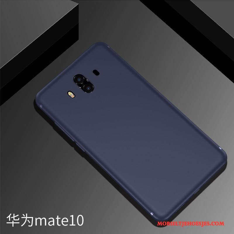 Huawei Mate 10 Hoes Siliconen Hoesje Telefoon Schrobben Blauw Zacht