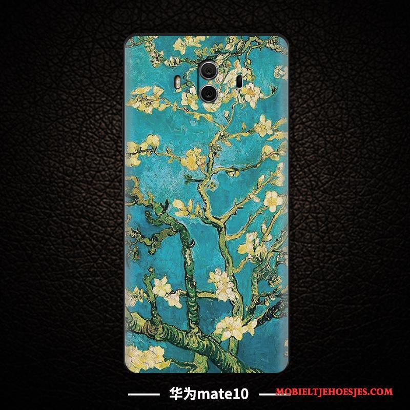 Huawei Mate 10 Hoesje All Inclusive Blauw Scheppend Hoes Chinese Stijl Driedimensionaal Anti-fall