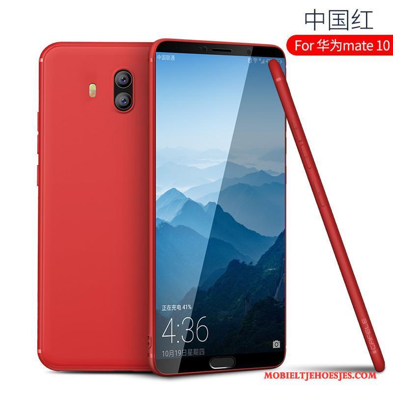 Huawei Mate 10 Hoesje Anti-fall Zacht Trend Rood All Inclusive Schrobben Hoes
