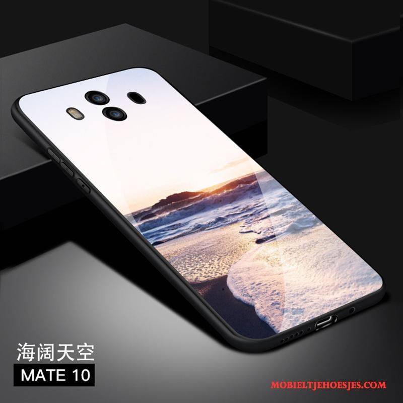 Huawei Mate 10 Hoesje Trend Wit Scheppend Glas Anti-fall Hoes Bescherming