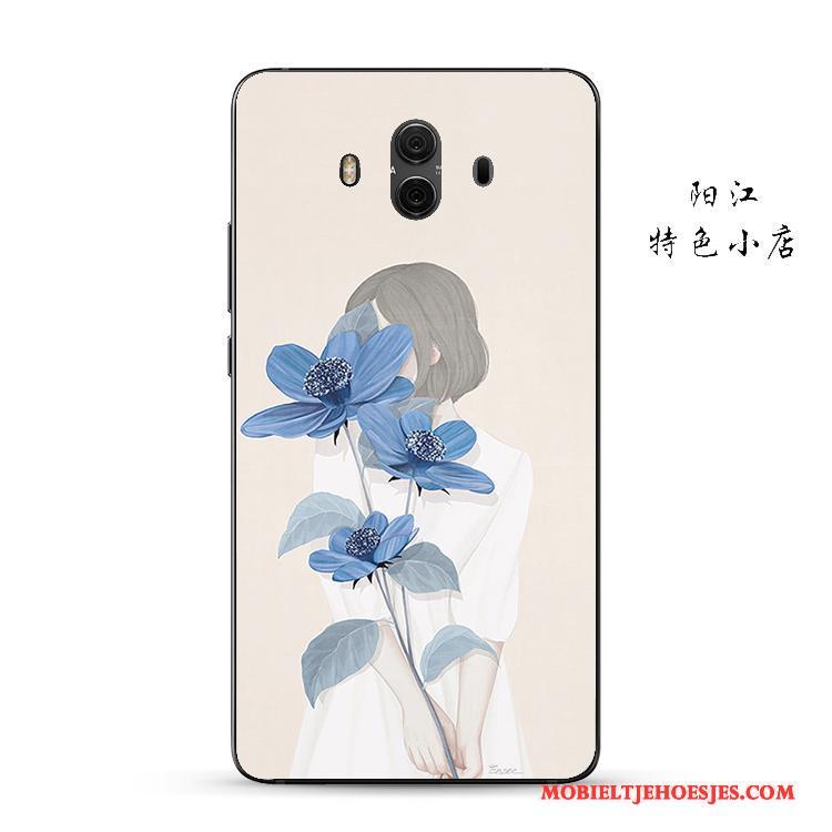 Huawei Mate 10 Kunst Lovers Hoes Hoesje Telefoon Anti-fall Bloemen Zacht