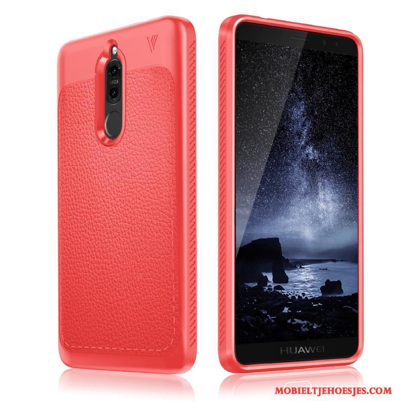 Huawei Mate 10 Lite Anti-fall All Inclusive Siliconen Bescherming Rood Hoes Hoesje Telefoon