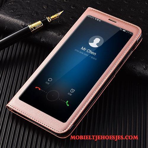 Huawei Mate 10 Lite Clamshell Anti-fall Bescherming Hoesje Telefoon Leren Etui Roze