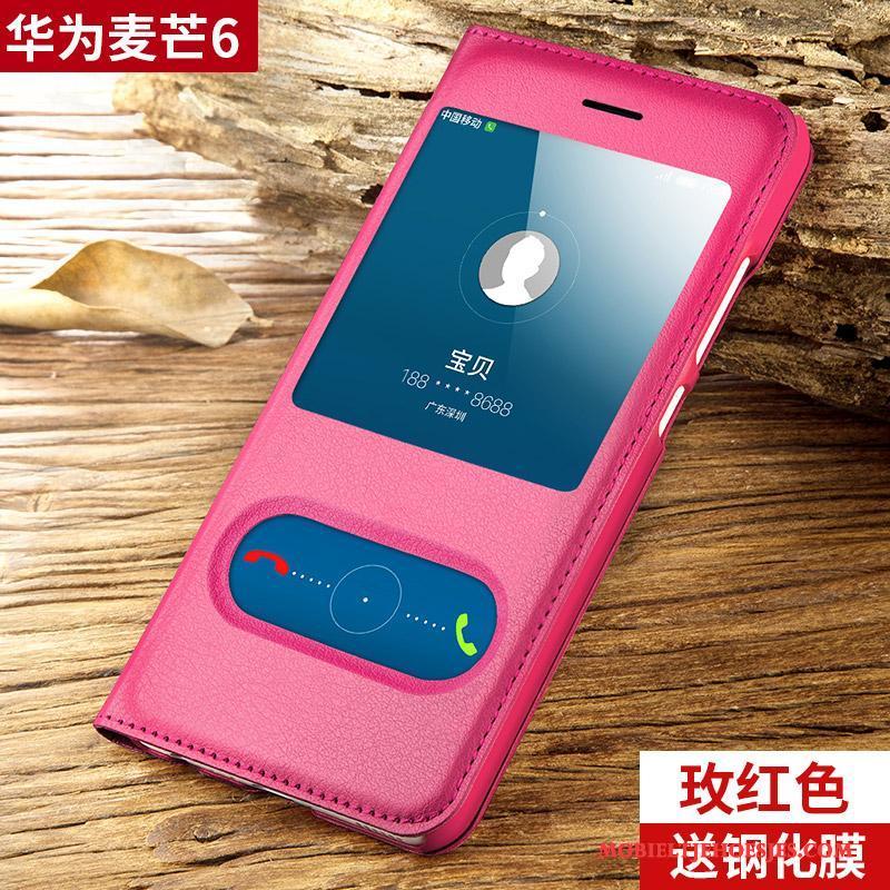 Huawei Mate 10 Lite Leren Etui Clamshell Anti-fall Hoesje Telefoon Bescherming All Inclusive Rood