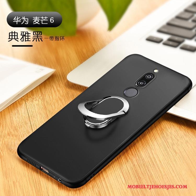 Huawei Mate 10 Lite Magnetisch Zwart Hoesje Telefoon Ondersteuning Siliconen Zacht Dun