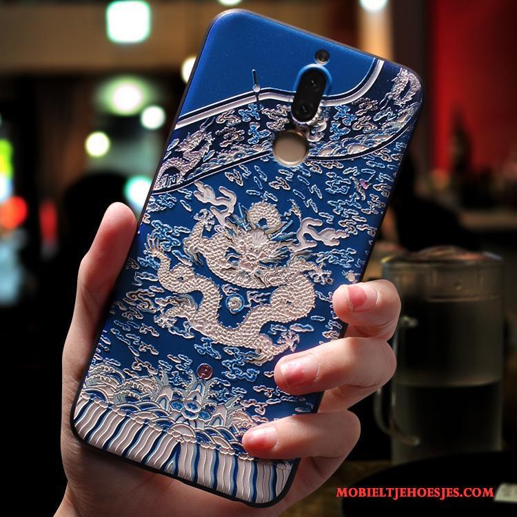 Huawei Mate 10 Lite Scheppend Hoesje Telefoon Anti-fall Trend All Inclusive Blauw Siliconen