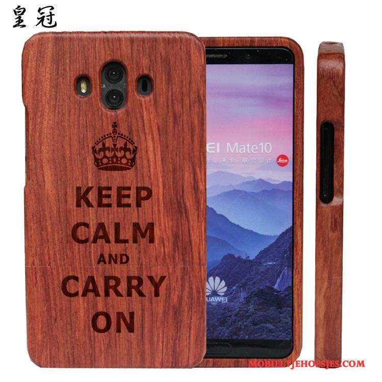 Huawei Mate 10 Massief Hout Luxe Hoes Hoesje Pas Hard All Inclusive