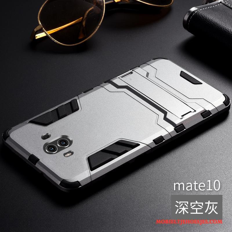 Huawei Mate 10 Metaal Drie Verdedigingen Hoes Grijs Bescherming Hoesje Telefoon Persoonlijk