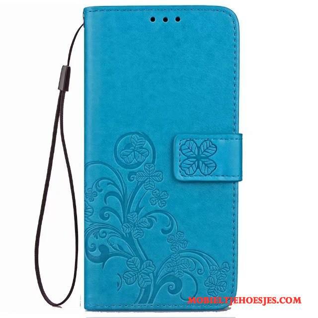 Huawei Mate 10 Pro Bescherming Hoesje Telefoon Folio Ondersteuning Blauw Portemonnee Leren Etui