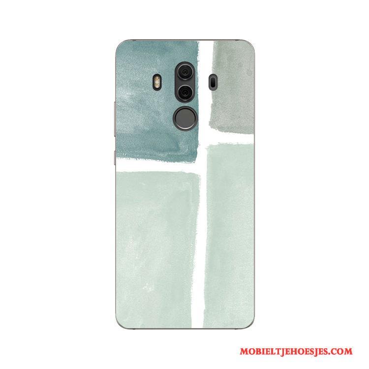 Huawei Mate 10 Pro Chinese Stijl Inkt Hoesje Telefoon Kunst Zacht Siliconen Groen