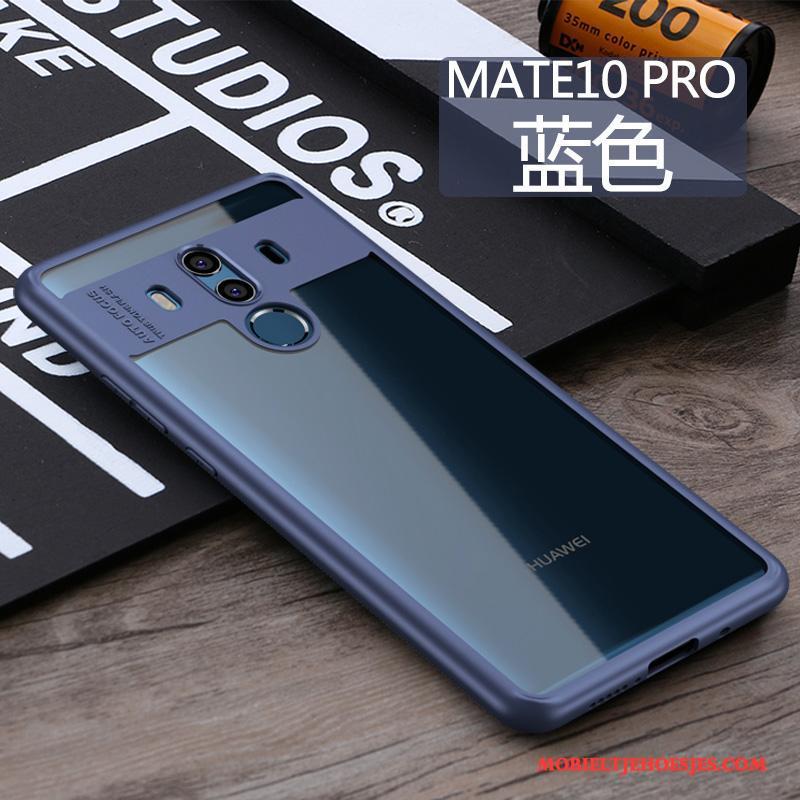 Huawei Mate 10 Pro Hoes Blauw Doorzichtig Hoesje Telefoon Anti-fall Siliconen