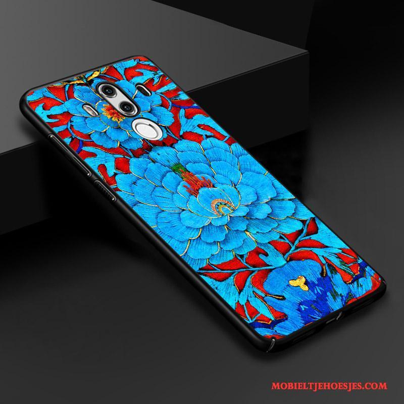 Huawei Mate 10 Pro Hoesje Pas Bescherming Hoes All Inclusive Blauw Chinese Stijl Driedimensionaal