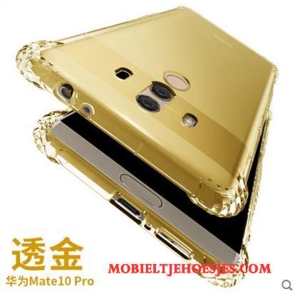 Huawei Mate 10 Pro Zacht Hoes Anti-fall Siliconen Hoesje Telefoon Bescherming Goud